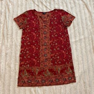 Lucky brand dress short sleeve super comfy hippy boho print with pockets…